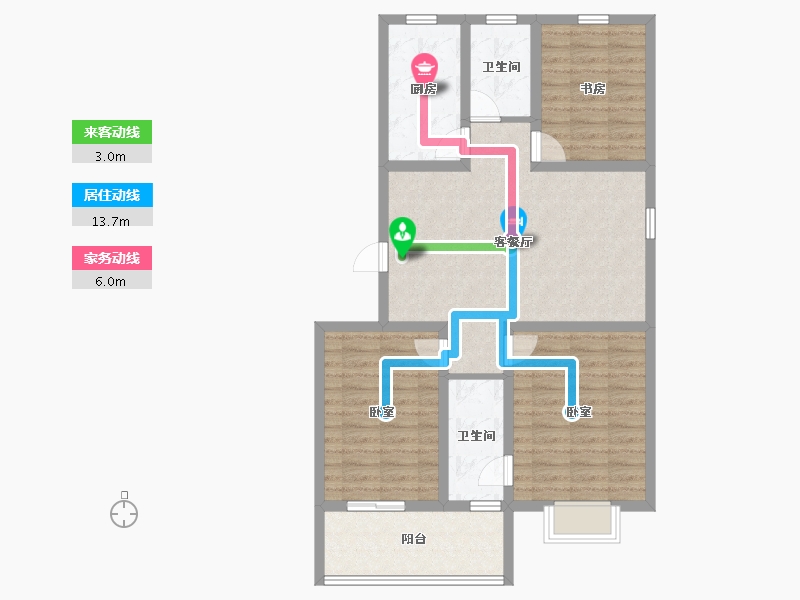 江苏省-连云港市-和安·紫薇园-90.41-户型库-动静线