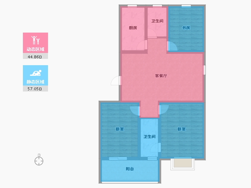 江苏省-连云港市-和安·紫薇园-90.41-户型库-动静分区