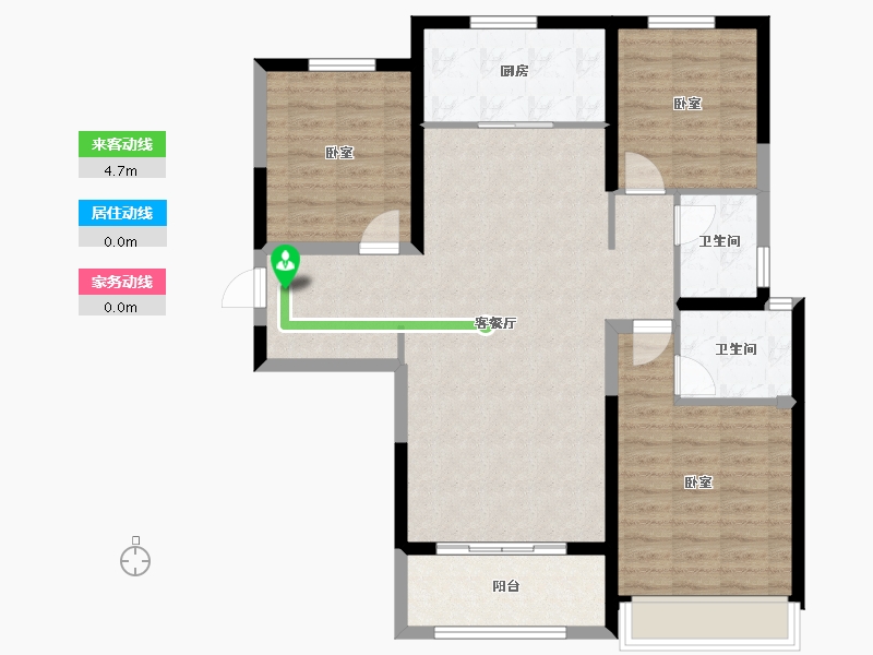 陕西省-咸阳市-永安居-95.20-户型库-动静线