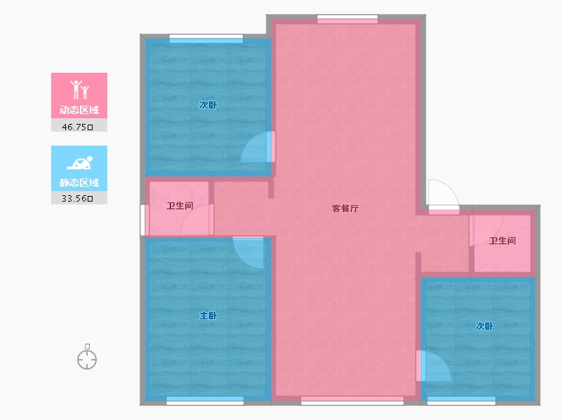 河北省-石家庄市-福美健康城公园郡-71.86-户型库-动静分区