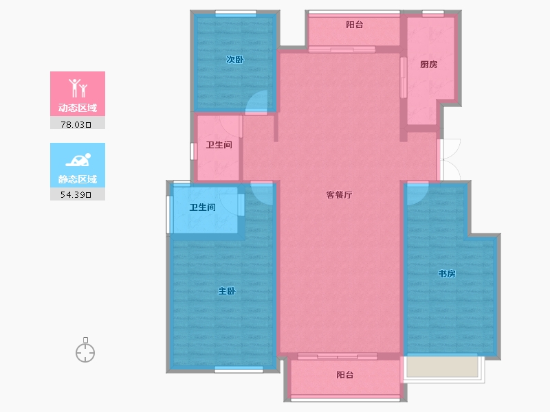 内蒙古自治区-乌兰察布市-铂蓝郡-119.22-户型库-动静分区