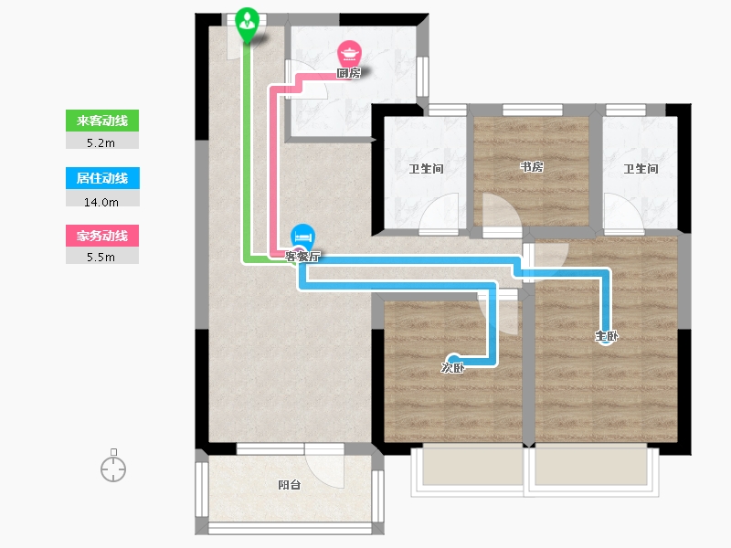 山东省-青岛市-融海致远居-75.00-户型库-动静线