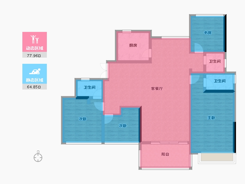 河南省-郑州市-中建·林溪上郡-127.95-户型库-动静分区