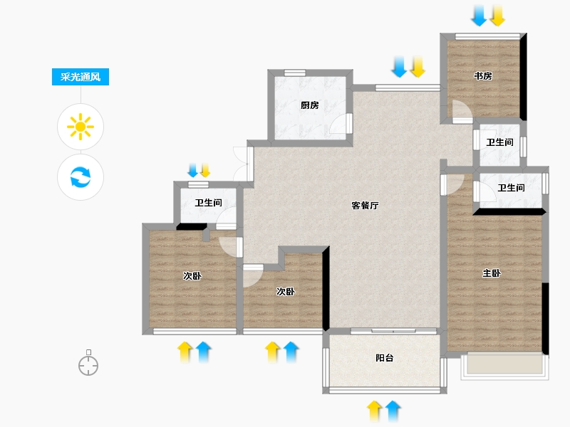 河南省-郑州市-中建·林溪上郡-127.95-户型库-采光通风