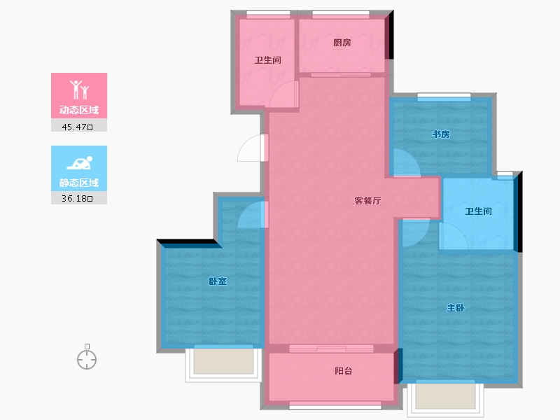 浙江省-丽水市-群升尚溪名苑-72.80-户型库-动静分区