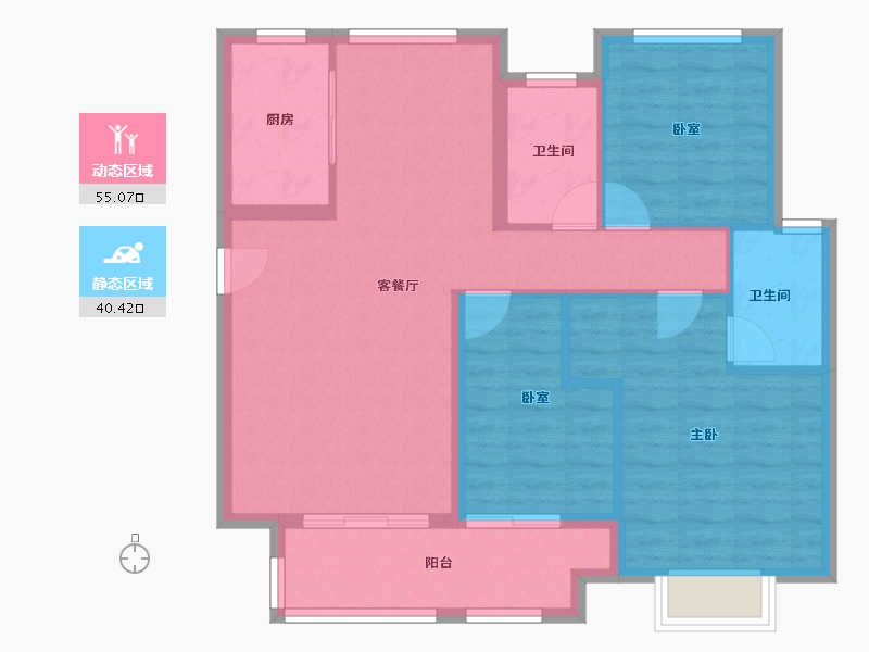 浙江省-丽水市-中骏建杭璟园-86.00-户型库-动静分区