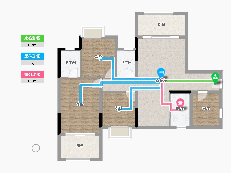 广西壮族自治区-桂林市-新安厦西宸源菩-97.85-户型库-动静线