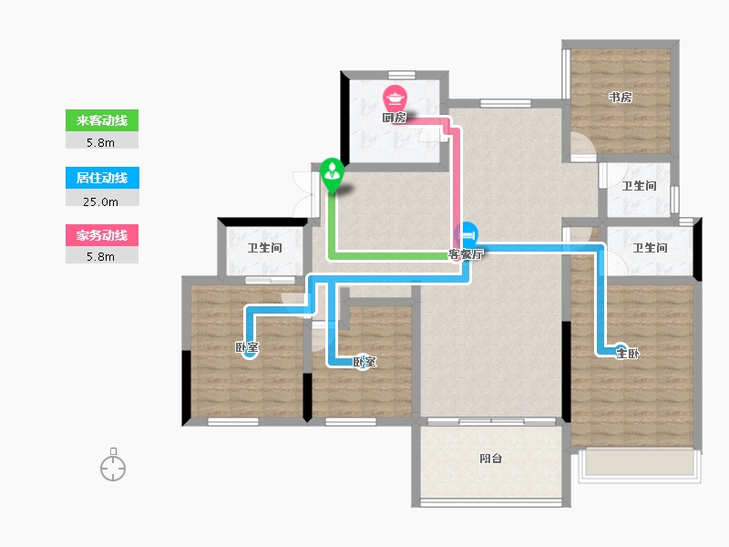 河南省-郑州市-中建·林溪上郡-130.95-户型库-动静线