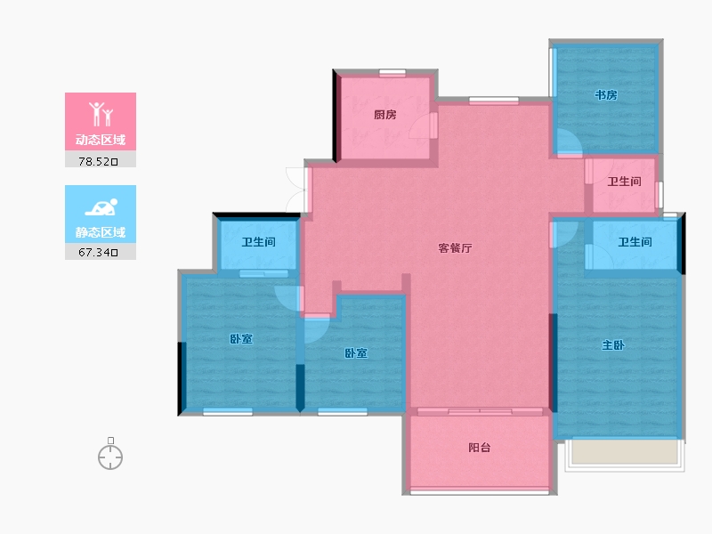 河南省-郑州市-中建·林溪上郡-130.95-户型库-动静分区