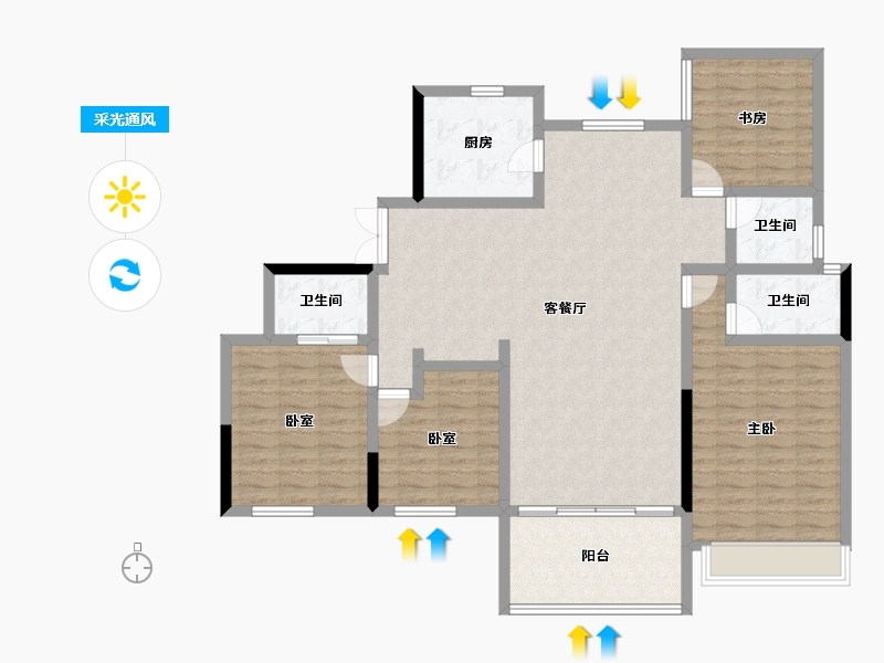 河南省-郑州市-中建·林溪上郡-130.95-户型库-采光通风