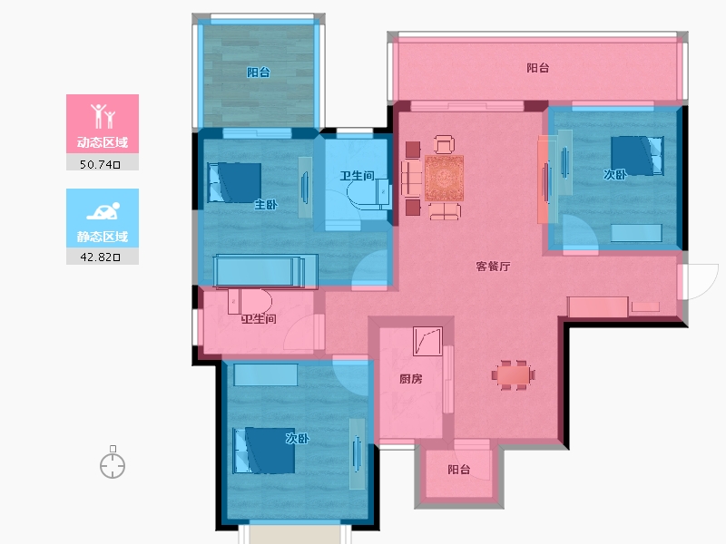 广西壮族自治区-南宁市-明昱公园-80.66-户型库-动静分区