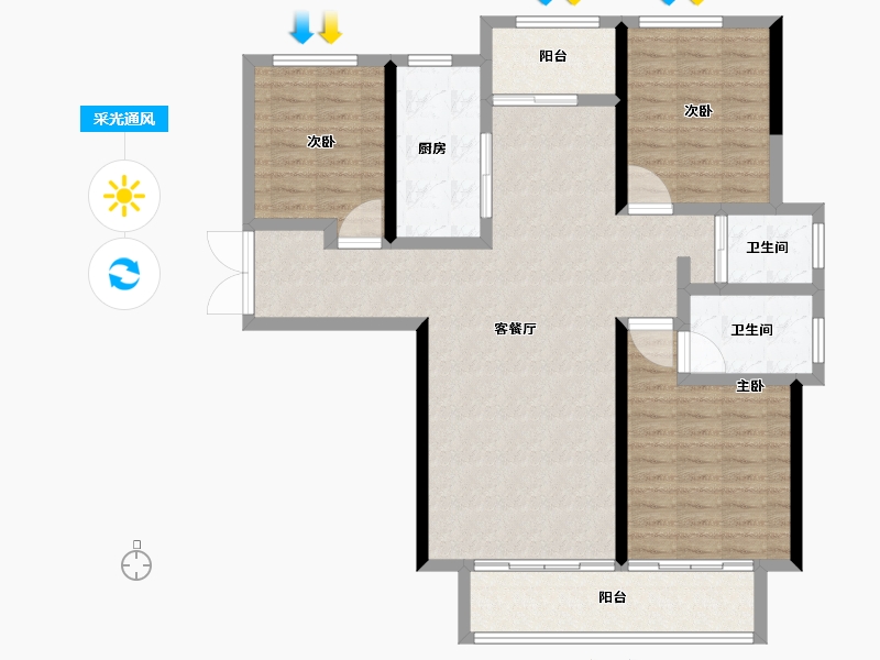 河南省-郑州市-永威城玖著-108.01-户型库-采光通风