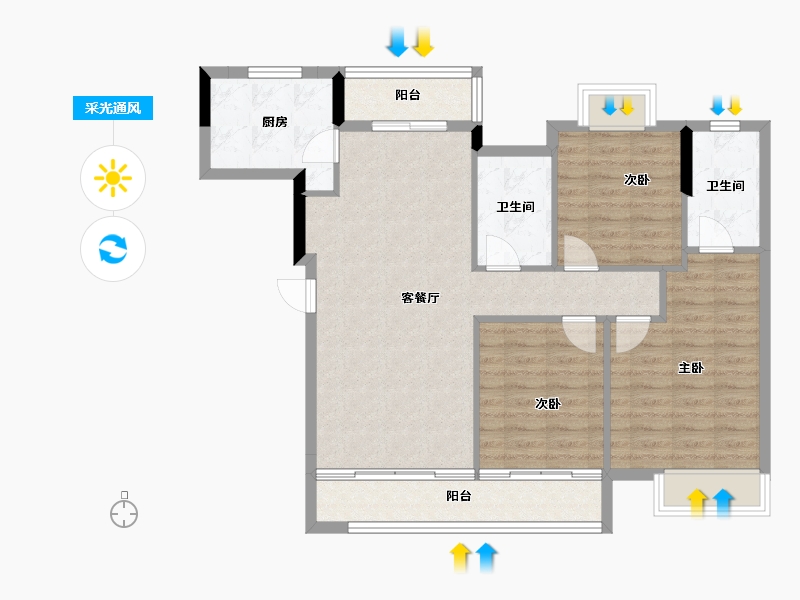 江西省-九江市-通源·天赐人家-92.89-户型库-采光通风