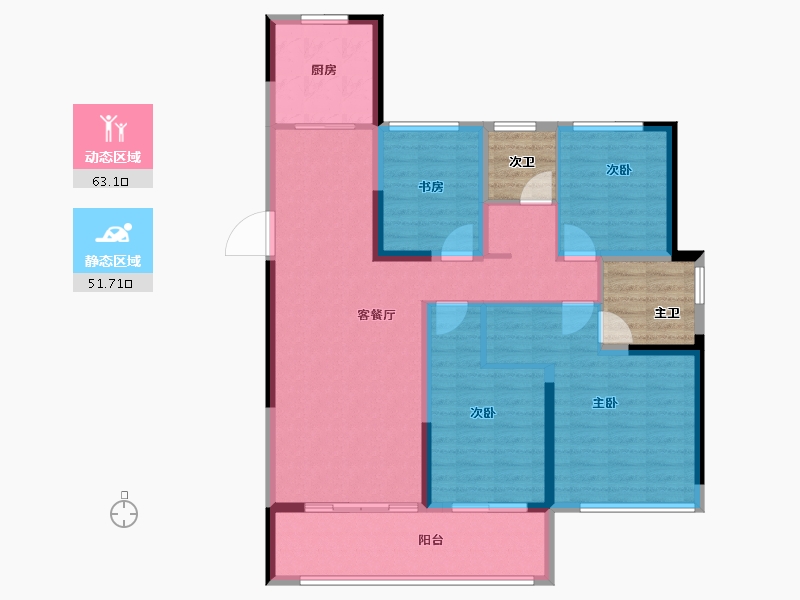 安徽省-池州市-明发阳光青城-111.20-户型库-动静分区