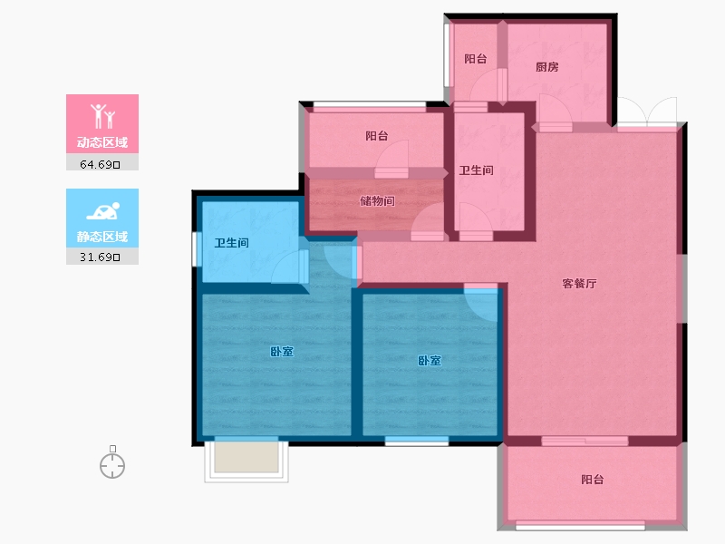 四川省-凉山彝族自治州-凉山州城投·启宸-84.00-户型库-动静分区