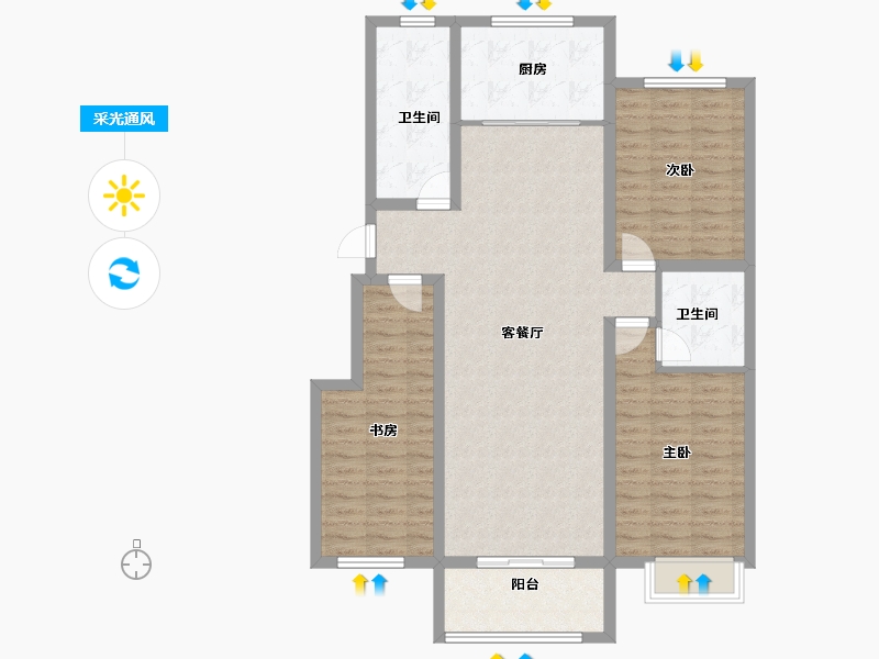 河北省-保定市-润达尚东城-109.06-户型库-采光通风