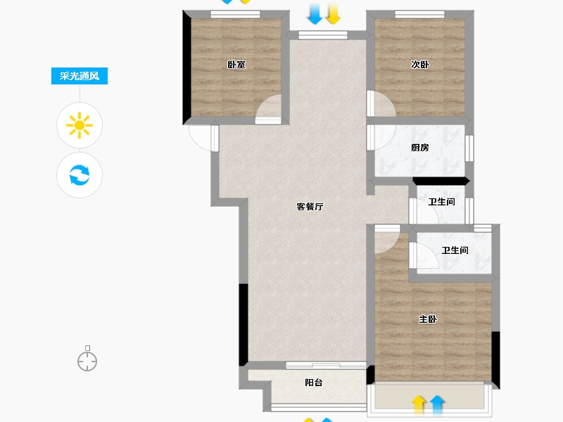 河南省-郑州市-中建·林溪上郡-78.15-户型库-采光通风