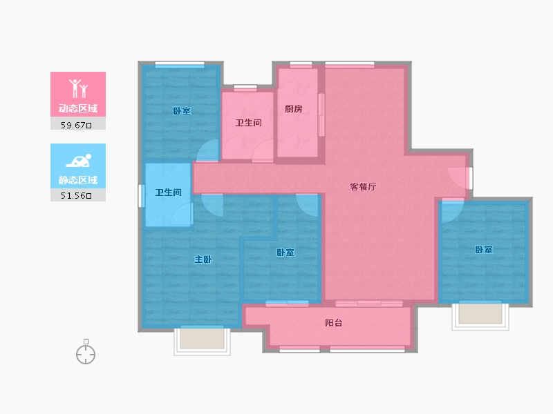 浙江省-丽水市-中骏建杭璟园-100.00-户型库-动静分区