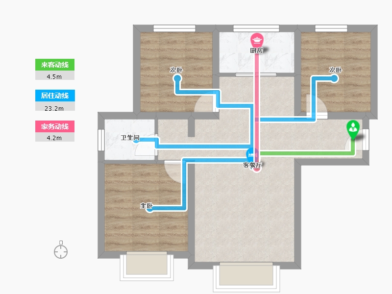 新疆维吾尔自治区-乌鲁木齐市-城建橡树湾-62.33-户型库-动静线