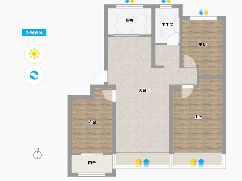 山东省-东营市-众凯学府-79.80-户型库-采光通风