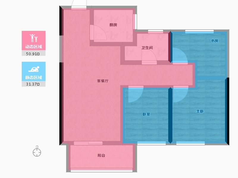 河南省-郑州市-永威城玖著-72.01-户型库-动静分区