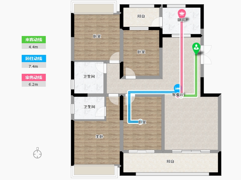 云南省-红河哈尼族彝族自治州-中天华府-127.12-户型库-动静线