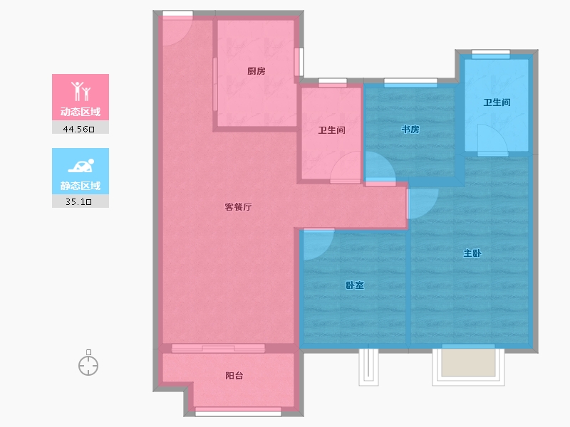 浙江省-丽水市-中骏建杭璟园-71.20-户型库-动静分区