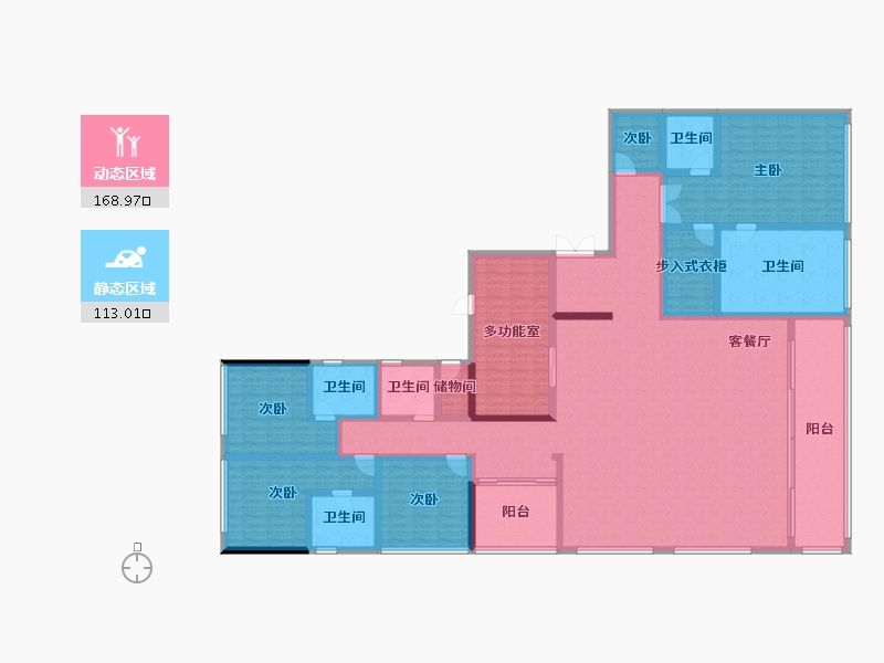 重庆-重庆市-公园大道-255.51-户型库-动静分区