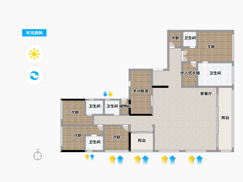 重庆-重庆市-公园大道-255.51-户型库-采光通风