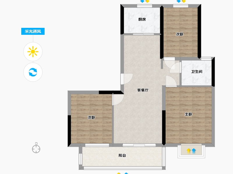 江苏省-盐城市-首府壹号-85.00-户型库-采光通风