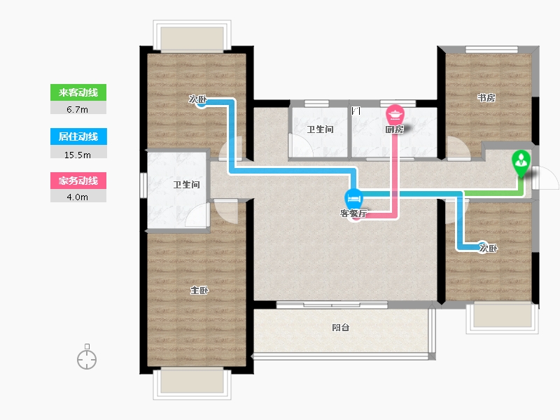 福建省-福州市-平潭正荣府观邸-102.79-户型库-动静线