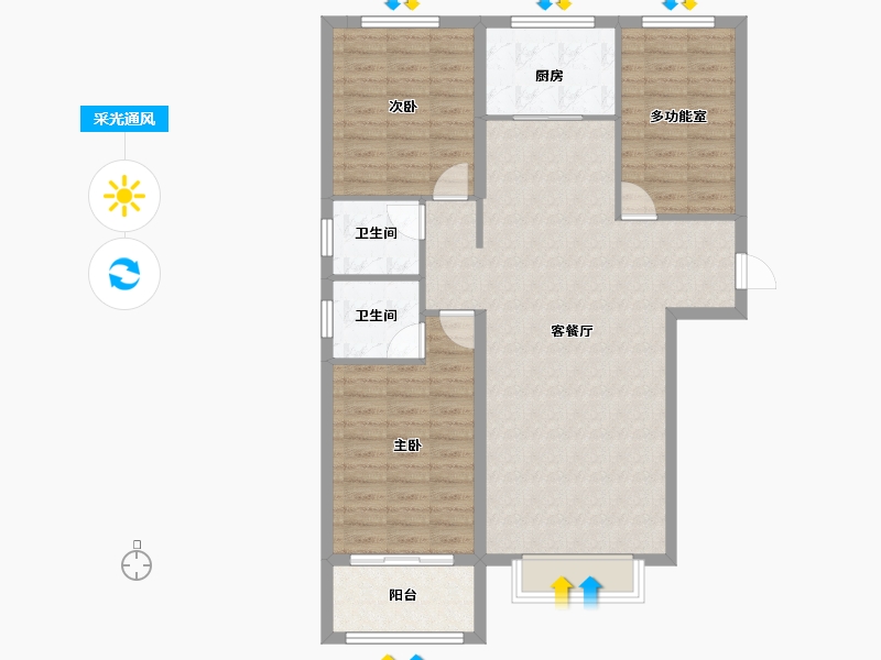 河北省-保定市-润达尚东城-99.67-户型库-采光通风