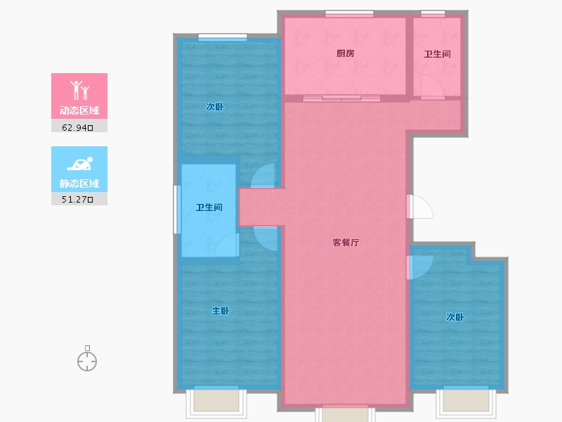 河北省-保定市-中建玖居匠心阁-102.71-户型库-动静分区