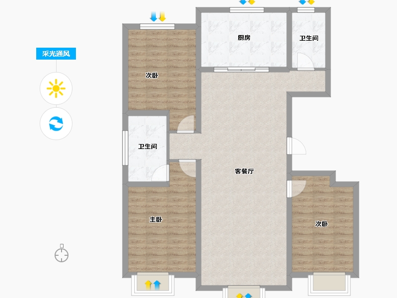 河北省-保定市-中建玖居匠心阁-102.71-户型库-采光通风