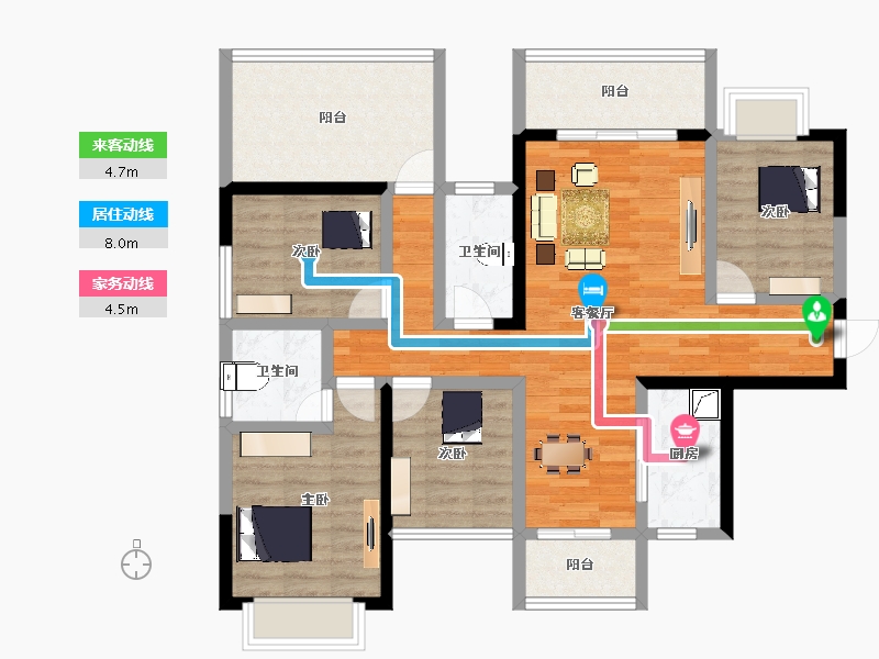 广西壮族自治区-南宁市-明昱公园-98.60-户型库-动静线