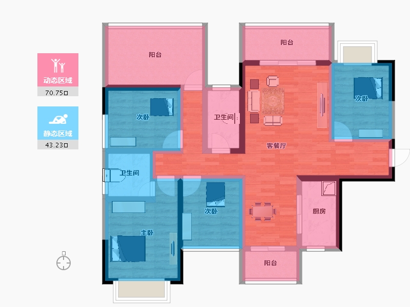 广西壮族自治区-南宁市-明昱公园-98.60-户型库-动静分区