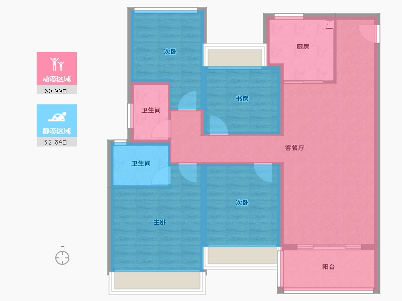 广东省-江门市-龙光龙湖双龙天著-101.58-户型库-动静分区