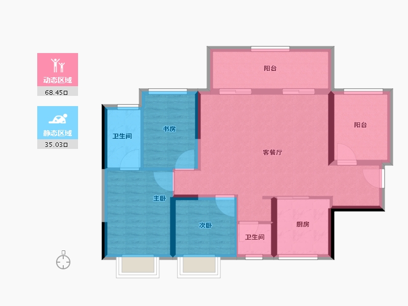 贵州省-贵阳市-美的国宾府-92.84-户型库-动静分区