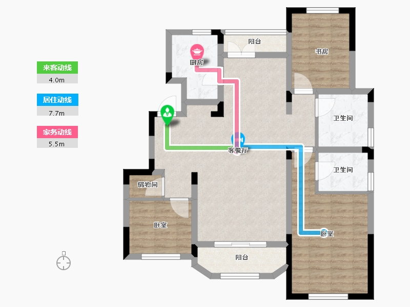 江苏省-南京市-金浦御龙湾-92.00-户型库-动静线