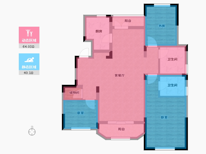 江苏省-南京市-金浦御龙湾-92.00-户型库-动静分区