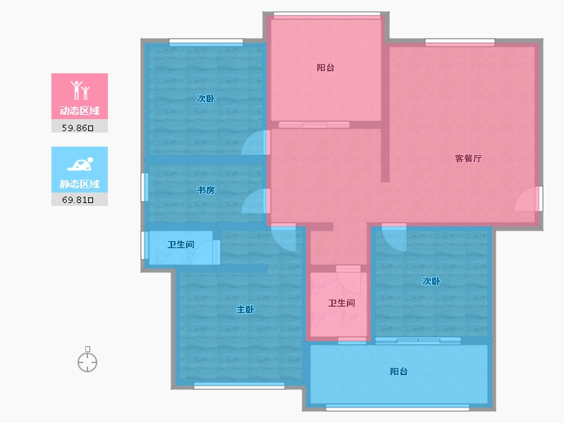 陕西省-汉中市-晨晖江璟-115.35-户型库-动静分区