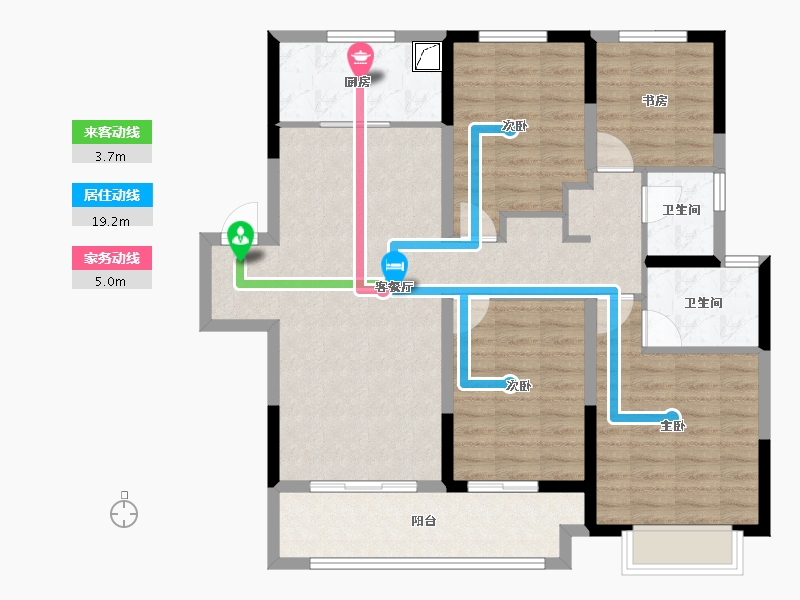 浙江省-宁波市-金地华瑒庭-103.34-户型库-动静线