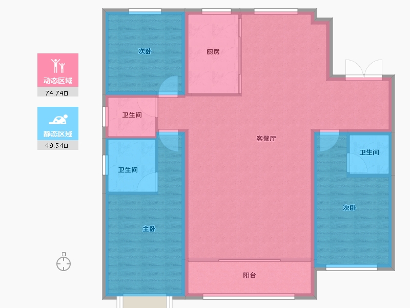 内蒙古自治区-乌兰察布市-碧桂园服务·御湖绿都-113.00-户型库-动静分区