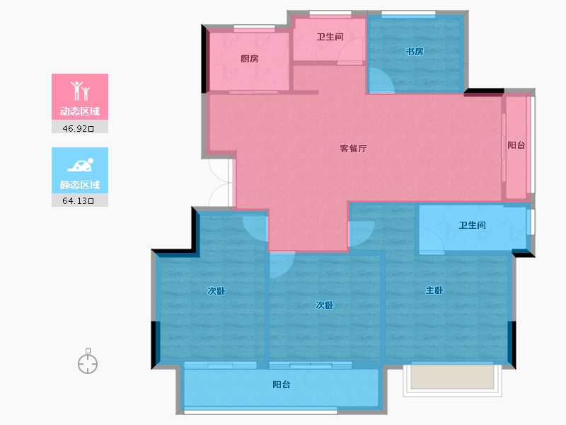 浙江省-丽水市-美林松州华庭-101.60-户型库-动静分区