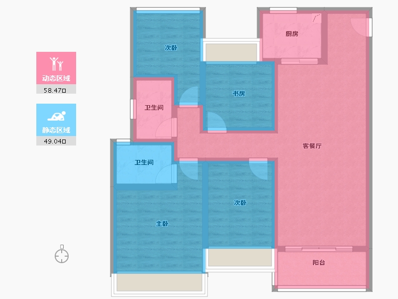 广东省-江门市-龙光龙湖双龙天著-94.35-户型库-动静分区