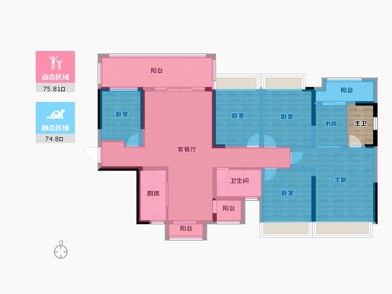 广西壮族自治区-来宾市-海能龙福郡-138.95-户型库-动静分区