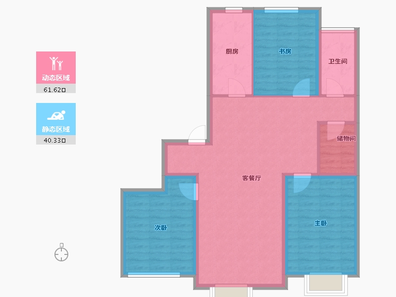 河北省-保定市-中建玖居匠心阁-91.80-户型库-动静分区