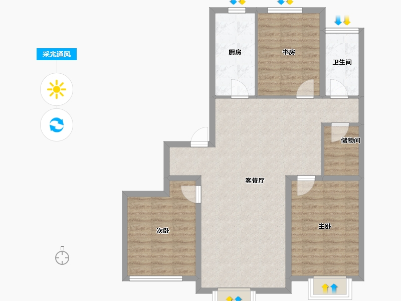 河北省-保定市-中建玖居匠心阁-91.80-户型库-采光通风