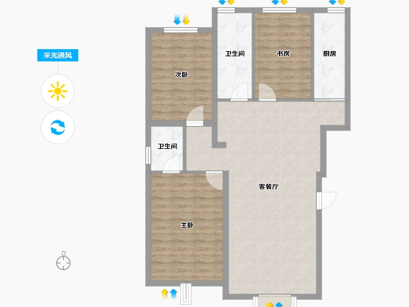 河北省-保定市-中建玖居匠心阁-92.15-户型库-采光通风