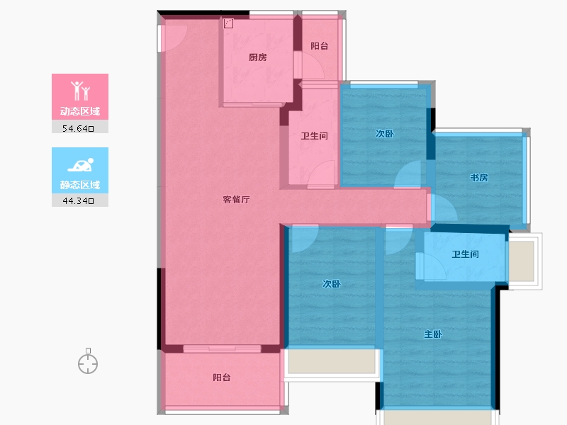 广东省-江门市-龙光龙湖双龙天著-87.21-户型库-动静分区